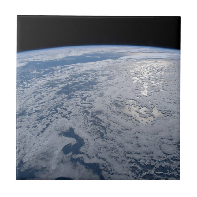 Sun's Glint Beaming On The South Pacific Ocean. Ceramic Tile (Front)