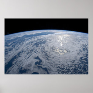 Sun's Glint Beaming On The South Pacific Ocean. Poster