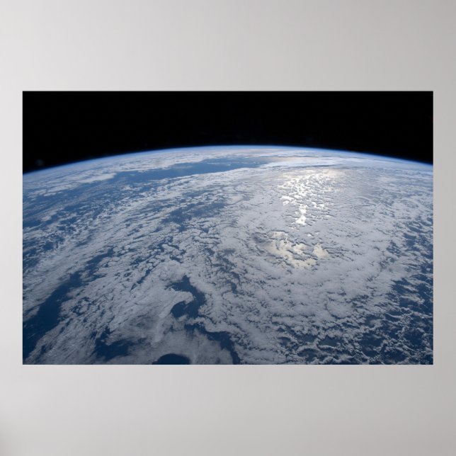 Sun's Glint Beaming On The South Pacific Ocean. Poster (Front)