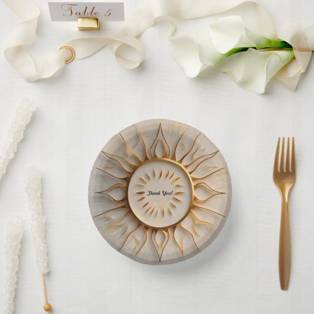 "Sun's Golden Touch" Paper Bowls (Wedding)