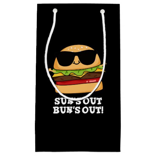 Suns Out Buns Out Funny Burger Pun Dark BG Small Gift Bag
