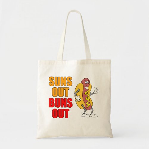 Suns Out Buns Out Funny Hot Dog Tote Bag