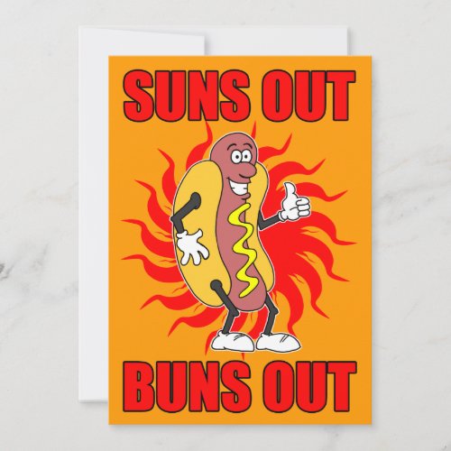 Suns Out Buns Out Hot Dog Invite