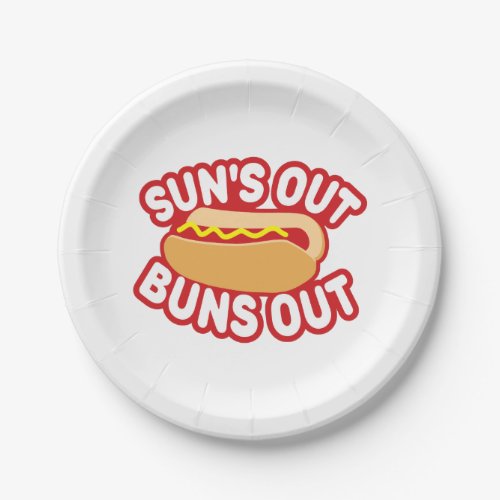 Suns Out Buns Out Paper Plates