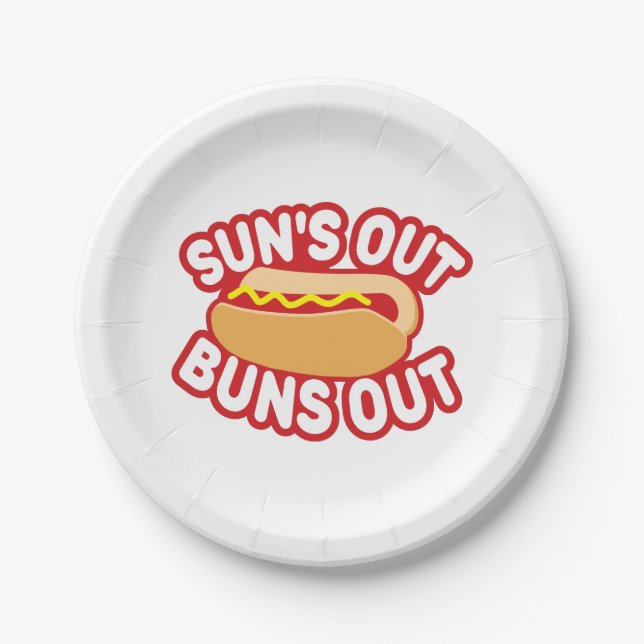 Suns Out Buns Out Paper Plates (Front)