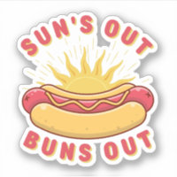 Suns Out Buns Out Summer BBQ Sticker