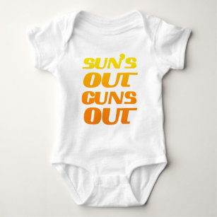 SUN'S OUT GUNS OUT FITNESS AND GYM BABY BODYSUIT