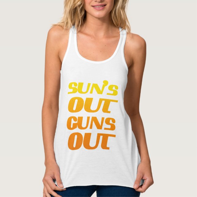 SUN'S OUT GUNS OUT FITNESS AND GYM TANK TOP (Front)