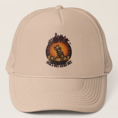 Suns out guns out gym hard bodybulding trucker hat