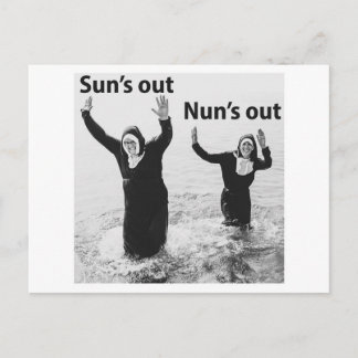 Suns out Nuns out Postcard