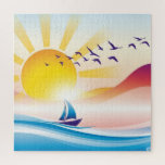 Sun&#39;s song over gentle waves jigsaw puzzle