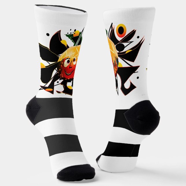 SUNS! SUNSHINE! :) SPOOKY HALOWEEN PUMPKIN SUN SOCKS (Angled)
