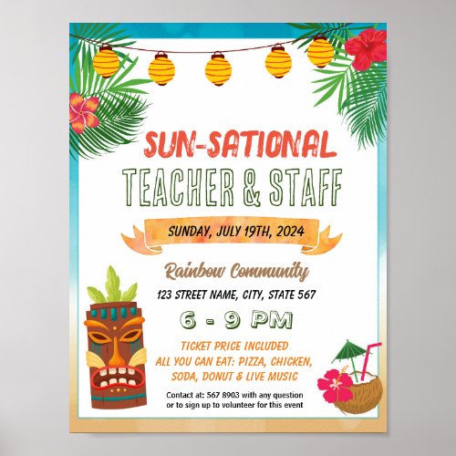 Sunsational Tropical event template Poster