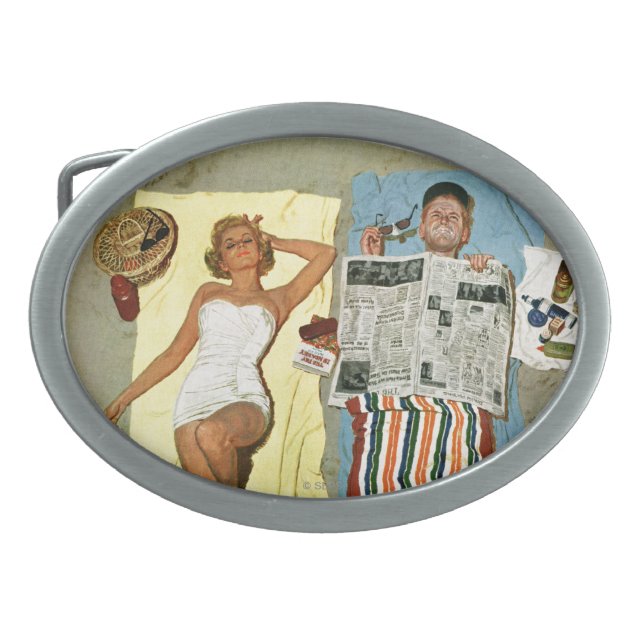 Sunscreen? Oval Belt Buckle (Front)