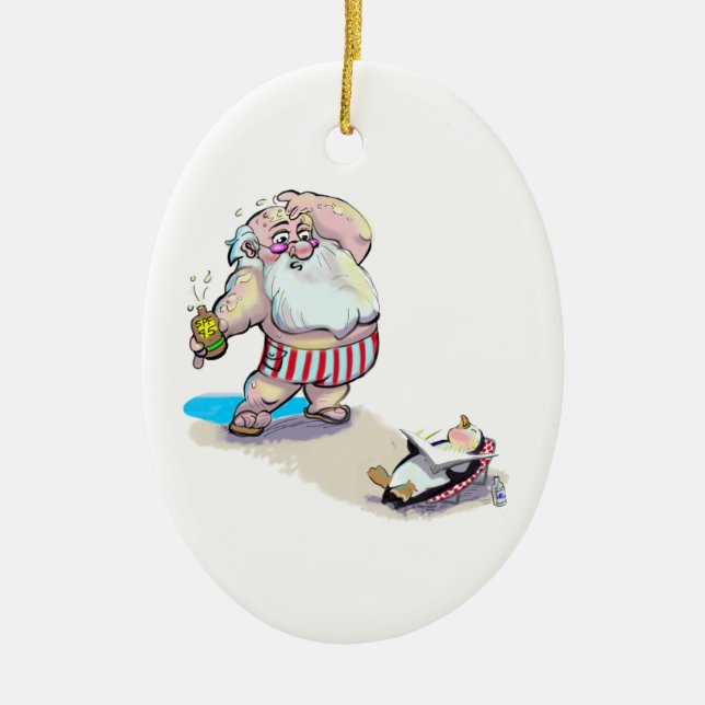 sUnScReEn sAnTa Ceramic Ornament (Front)