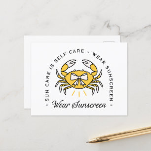 Sunscreen spf dermatologist self care sun reminder postcard