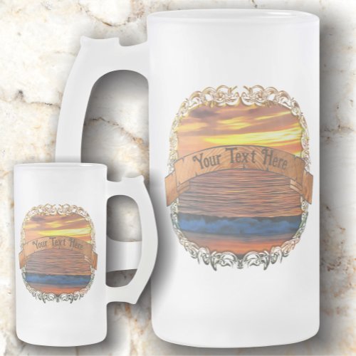 Sunset 1577 frosted glass beer mug