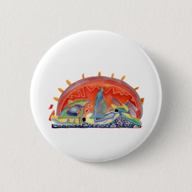 Sunset 2 over Cannes, customizable Pinback Button (Front)