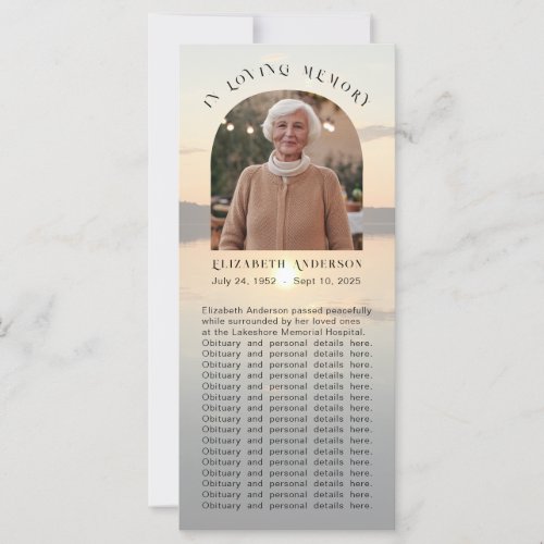 Sunset Abide With Me Poem Memorial Photo Bookmark Card