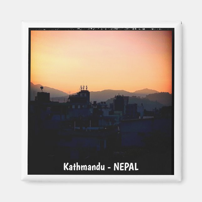 Sunset above Kathmandu, The Himalayas - Nepal Magnet (Front)