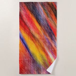 Sunset Abstract Colors Beach Towel Art Colorful