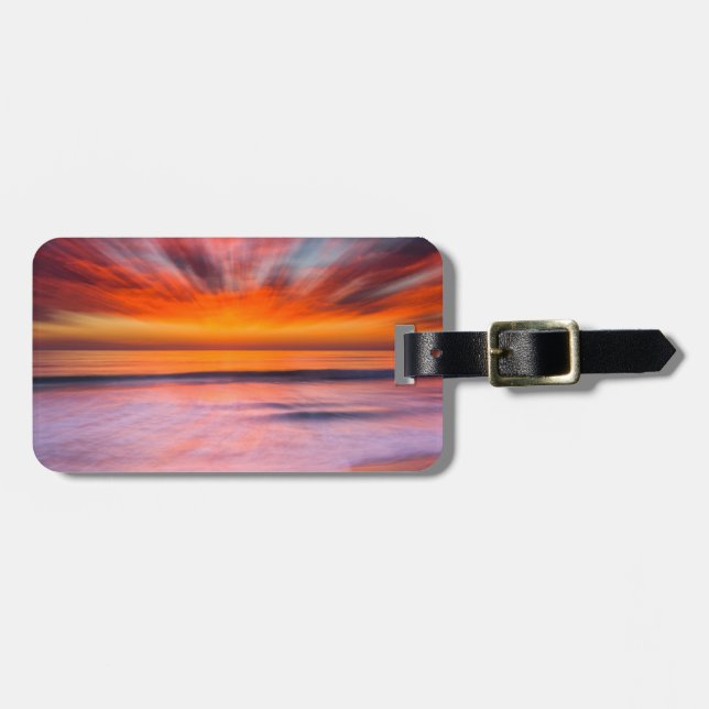Sunset abstract from Tamarack Beach Luggage Tag (Front Horizontal)