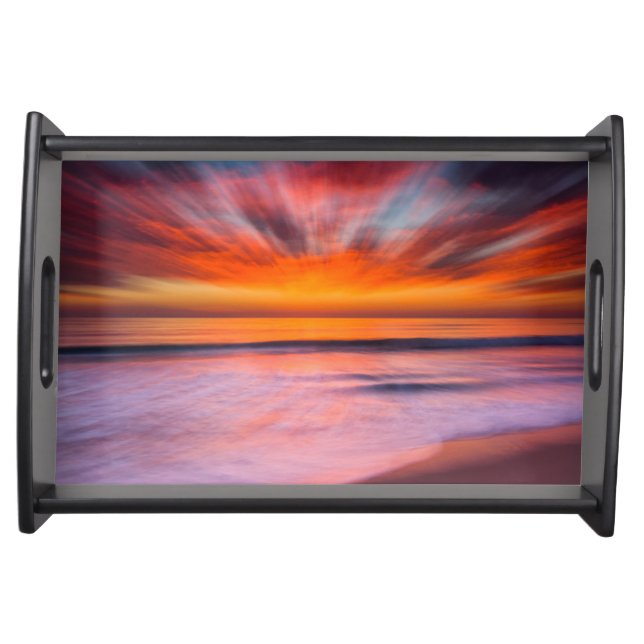 Sunset abstract from Tamarack Beach Serving Tray (Front)