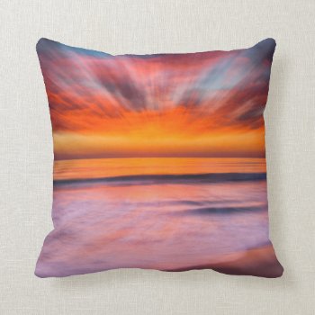 Sunset Abstract From Tamarack Beach Throw Pillow by tothebeach at Zazzle