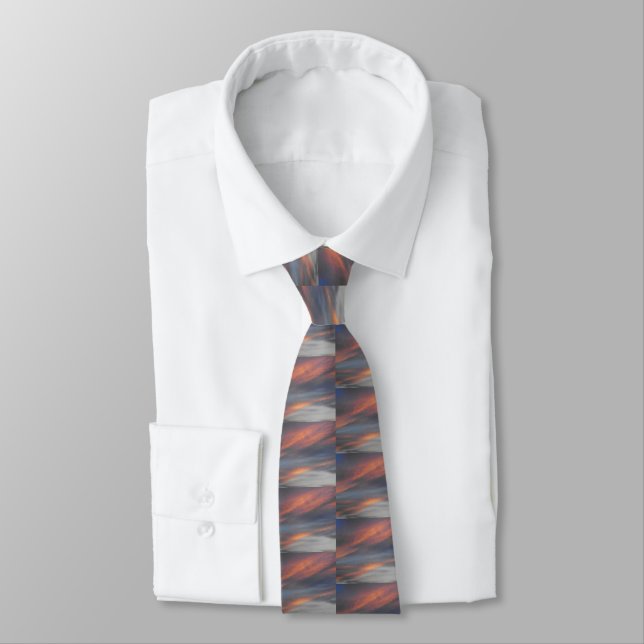 'Sunset Abstract' Tie (Tied)