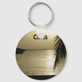 Sunset Add your Name Keychain