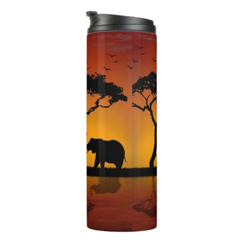 Sunset African Dream Plain Thermal Tumbler