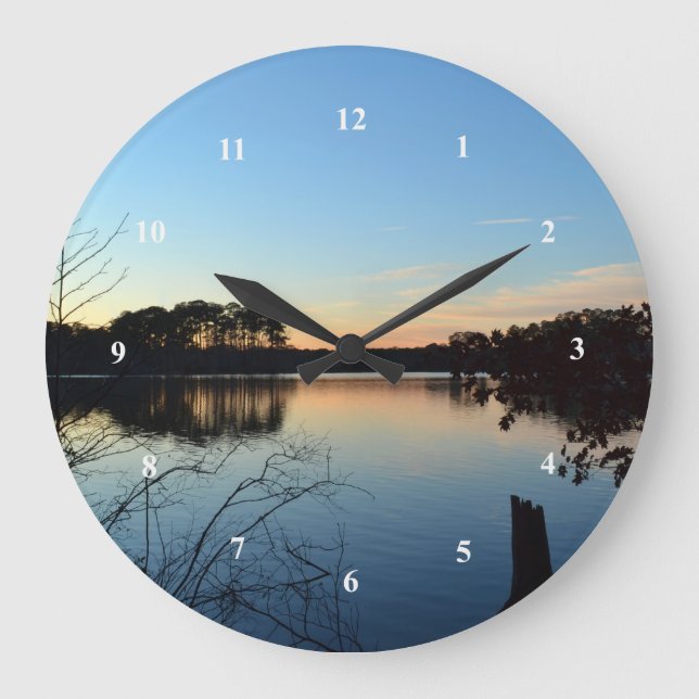 Sunset 'Almost Gone' by Shirley Taylor Large Clock (Front)
