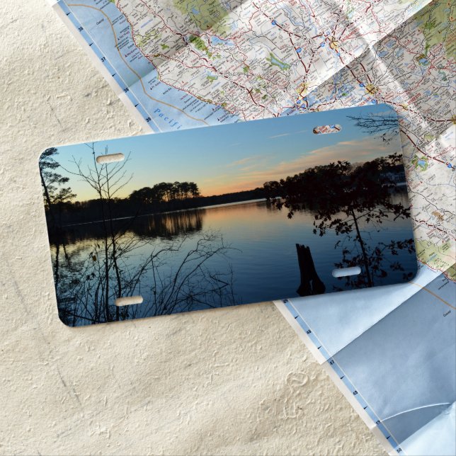 Sunset 'Almost Gone' by Shirley Taylor License Plate (In Situ)