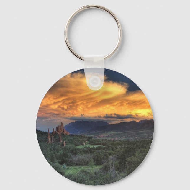 Sunset along Garden Path Keychain (Front)