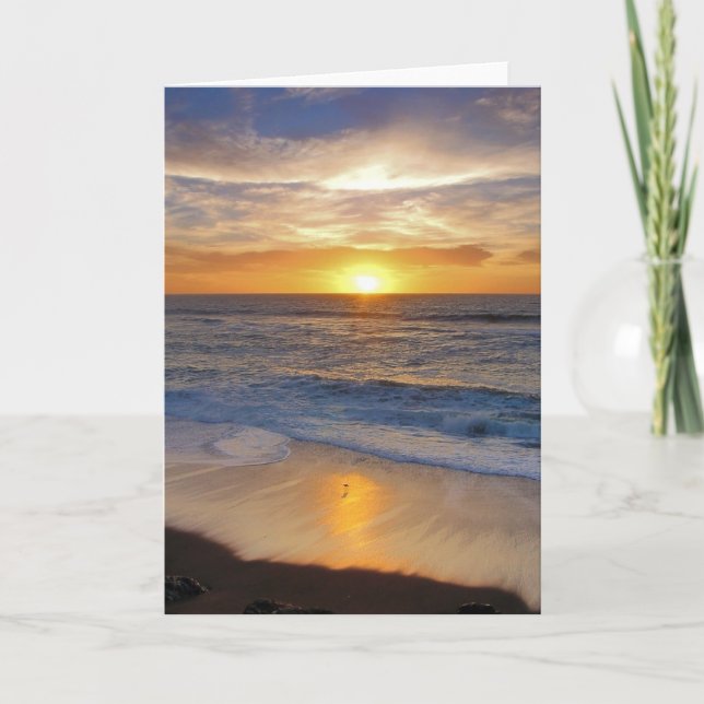 Sunset along the California coast. Card (Front)