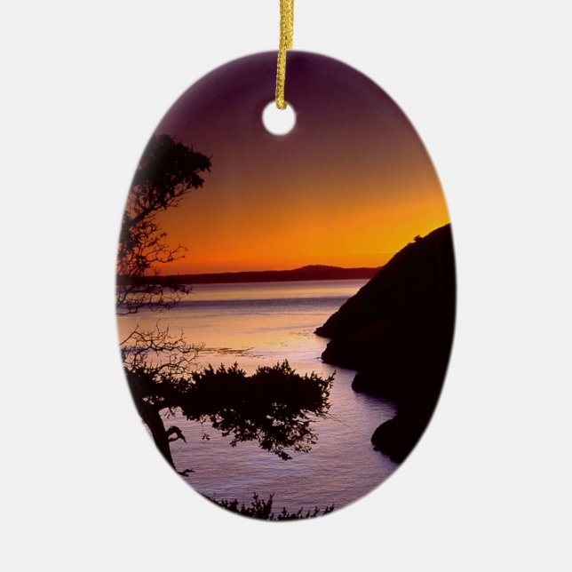 Sunset Anacortes Fidalgo Island Ceramic Ornament (Front)