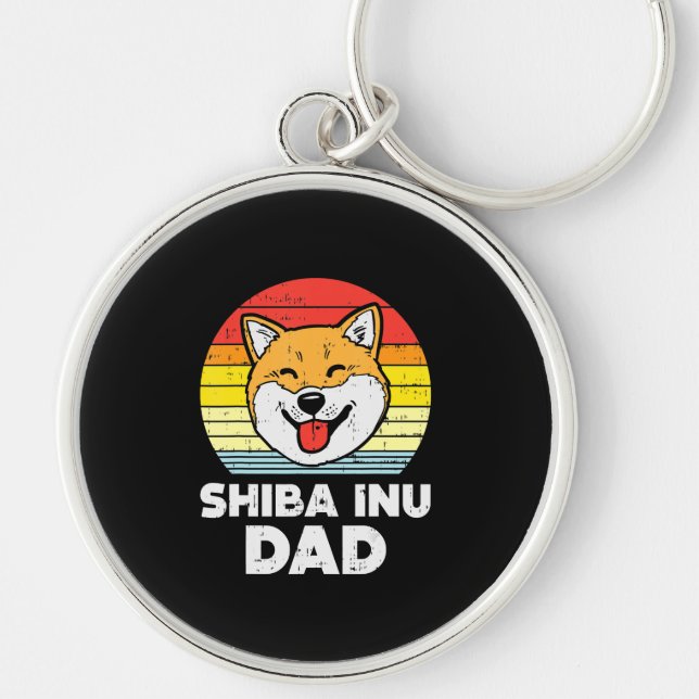 Sunset and akita dog | Beautiful Dog Present Keychain (Front)