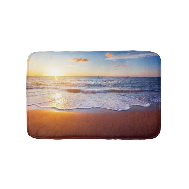 Sunset and beach bathroom mat (Front)