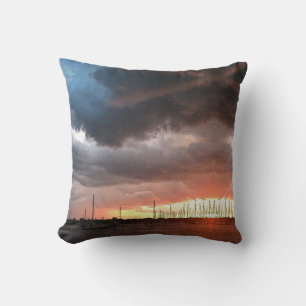 Sunset and Boats on the Water Picture Throw Pillow