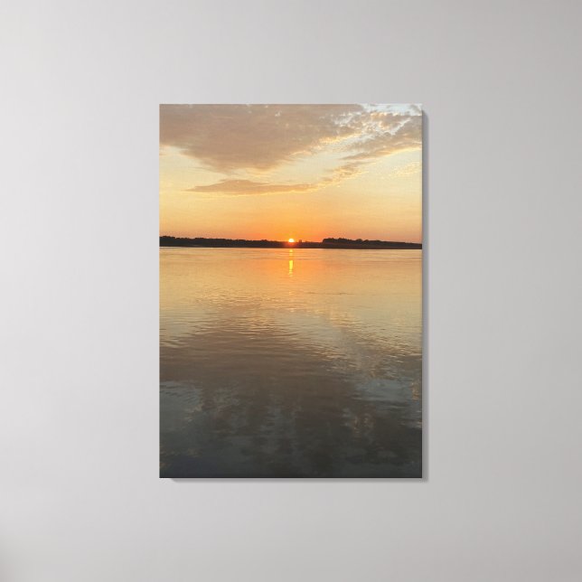 Sunset and Clouds on the Missouri Canvas Print (Front)