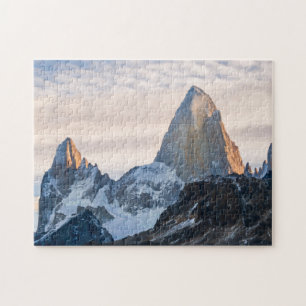 Sunset And Clouds Over Mt Fitzroy Jigsaw Puzzle
