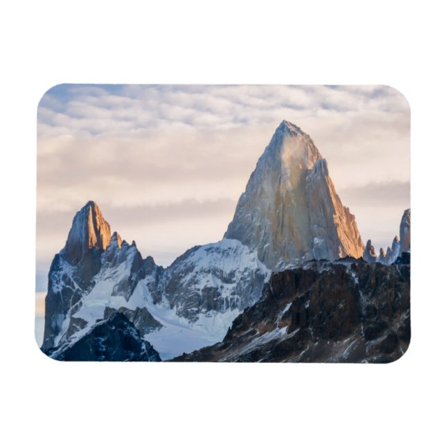Sunset And Clouds Over Mt Fitzroy Magnet (Horizontal)