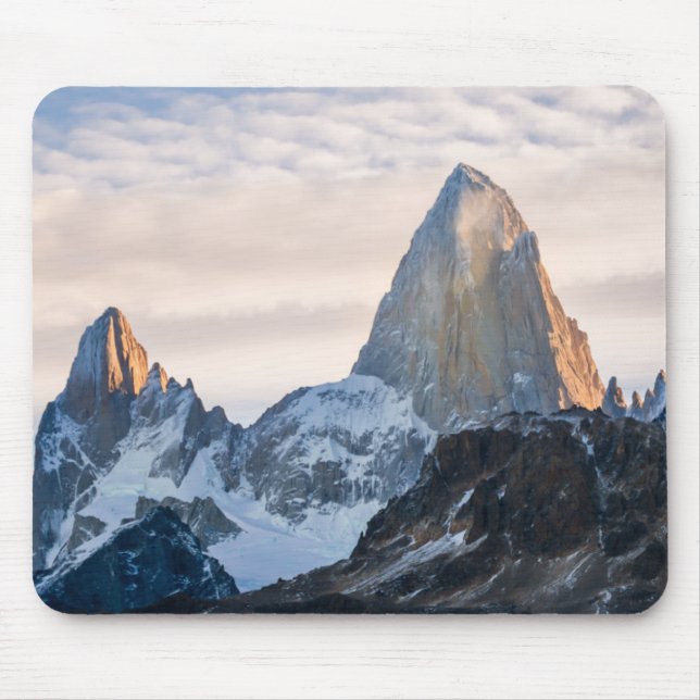 Sunset And Clouds Over Mt Fitzroy Mouse Pad (Front)