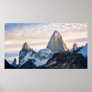 Sunset And Clouds Over Mt Fitzroy Poster