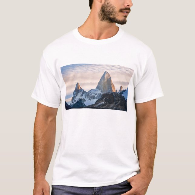Sunset And Clouds Over Mt Fitzroy T-Shirt (Front)