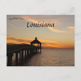 Sunset and Gazebo in Louisiana Postcard