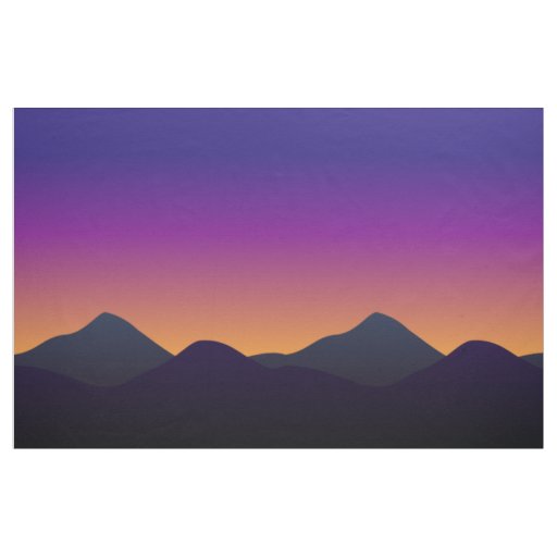 Sunset and mountains drawing fabric