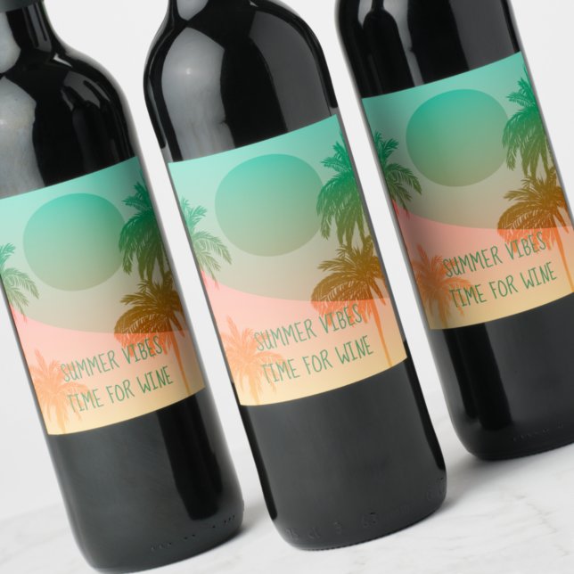 Sunset and Palm Trees  Wine Label (Creator Uploaded)