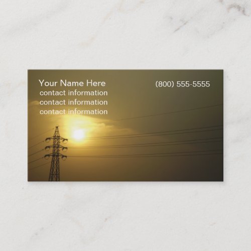 Sunset and Power Lines Business Card