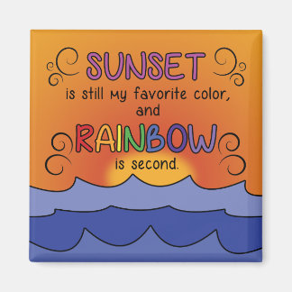 Sunset and Rainbow Magnet - Square